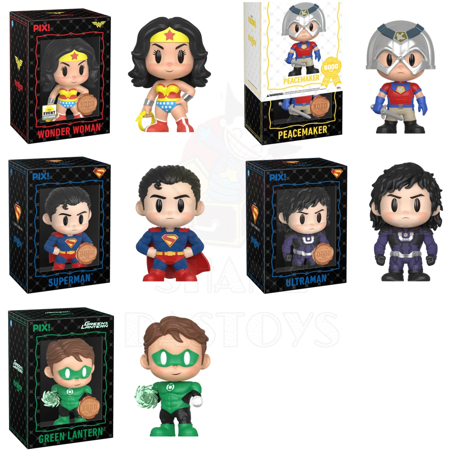 Pix! DC : Wonder Woman, Peacemaker, Superman, Green Lantern